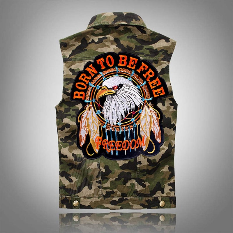 TEBWPIY 11.6'' x 12.2â€˜â€™ Large Patriotic American Eagle Patch- Falcon Tactical Patch-Large Patches for Jackets/Locomotive Biker Patches Embroidered Iron/Sew On Patch Embroidered Appliqued Badge Sign - Image 2